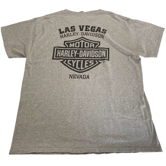 Harley-Davidson Motorcycles T-Shirt Men L Gray Crewneck Las Vegas Dad American - Picture 2 of 6